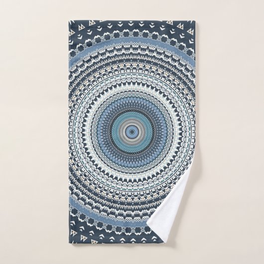 Blue Bohemian Mandala Bad Handdoek (Handdoek)