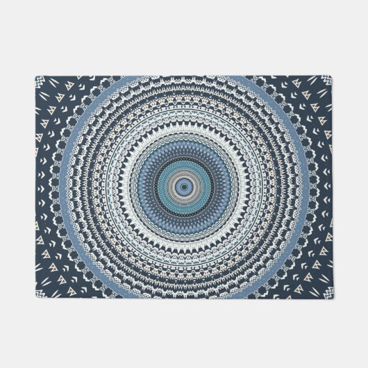 Blue Bohemian Mandala    Deurmat (Voorkant)