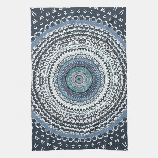 Blue Bohemian Mandala   Theedoek (Verticaal)