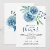 Blue Bohian Roos Bridal Shower Kaart (Voorkant / Achterkant)