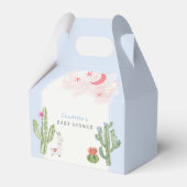 Blue Boho Arch Cactus Speelgoed Jongen Baby shower Bedankdoosjes (Achterkant)