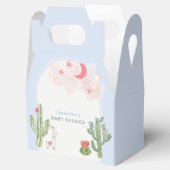 Blue Boho Arch Cactus Speelgoed Jongen Baby shower Bedankdoosjes (Geopend)