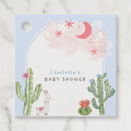 Blue Boho Arch Cactus Speelgoed Jongen Baby shower Bedankjes Labels