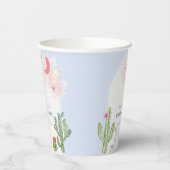 Blue Boho Arch Cactus Speelgoed Jongen Baby shower Papieren Bekers (Links)