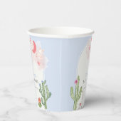 Blue Boho Arch Cactus Speelgoed Jongen Baby shower Papieren Bekers (Rechts)