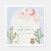 Blue Boho Arch Cactus Speelgoed Jongen Baby shower Servet (Voorkant)