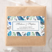 Blue Boho Aztec Waterverf - Bruiloft Etiket (Insitu)
