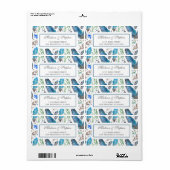 Blue Boho Aztec Waterverf - Bruiloft Etiket (Full Sheet)