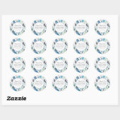 Blue Boho Aztec Waterverf | Dank u Ronde Sticker (Vel)