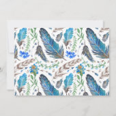 Blue Boho Aztec Waterverf - Sla de datum op Save The Date (Achterkant)