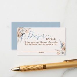 Blue boho Baby Baby shower Boy Raffle Kaart