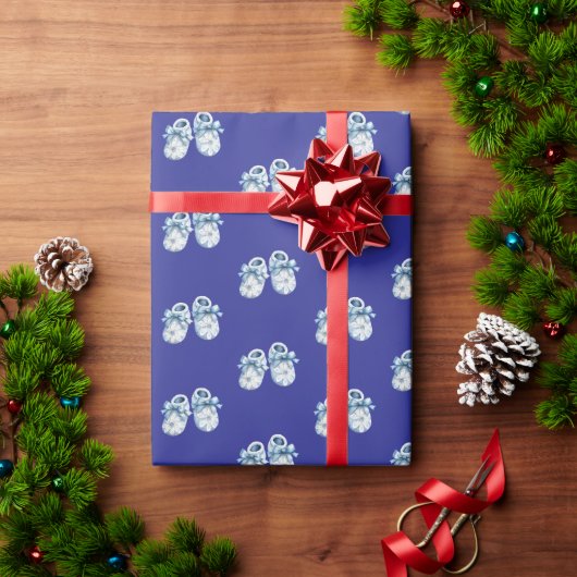 Blue Boho Baby Booties Cadeaupapier (Feestdagen Geschenken)