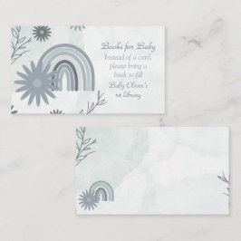 Blue Boho Baby shower Girl Boek Verzoek Informatiekaartje
