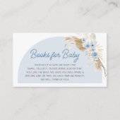 Blue Boho Barly Wait Baby shower Boeken voor Baby Informatiekaartje (Voorkant)