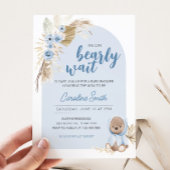 Blue Boho Barly Wait Baby shower Kaart
