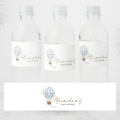 Blue Boho Bear Baby Shower Waterfles Etiket