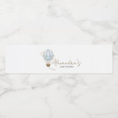 Blue Boho Bear Baby Shower  Waterfles Etiket (Enkel label)