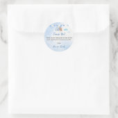 Blue Boho Beer Ballondoop Dank u Ronde Sticker (Tas)