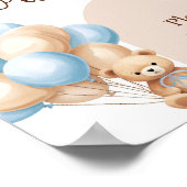 Blue Boho Beer Balloon Baby shower Favorieten Poster (Hoek)