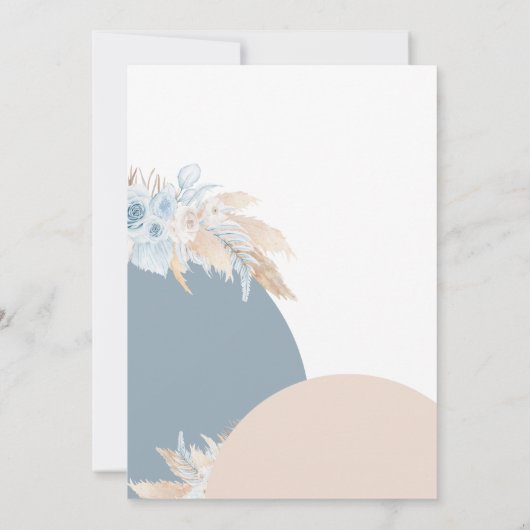 Blue Boho Beer Balloon Baby shower Kaart (Achterkant)