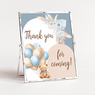 Blue Boho Beer Balloon Bedankt voor het komen Poster
