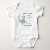 Blue Boho Beer Moon Baby Clothing Romper (Voorkant)