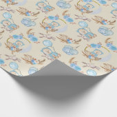 Blue Boho Beer Moon Bunny Cadeaupapier (Hoek)