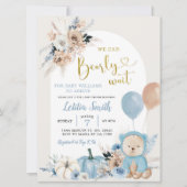 Blue Boho Beer Pumpkin Boy Baby shower Uitnodiging (Voorkant)