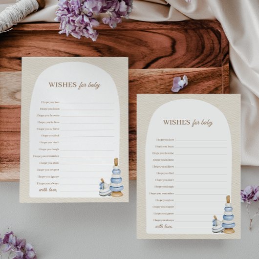 Blue Boho Blocks en Toys Wensen voor Baby advies Kaart