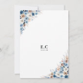 Blue Boho Bloemen Bruids Douche Uitnodiging (Achterkant)