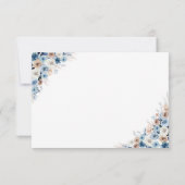 Blue Boho Bloemen Huwelijk RSVP Kaart (Achterkant)