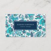 Blue Boho  Bloemen Visitekaartje (Voorkant)