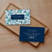 Blue Boho Bloemen Visitekaartje
