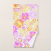 Blue Boho Blooming Flowers Floral Tie Dye Pattern Bad Handdoek (Handdoek)