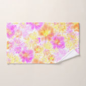 Blue Boho Blooming Flowers Floral Tie Dye Pattern Bad Handdoek (Handdoek)