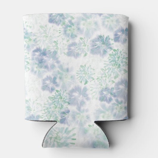 Blue Boho Blooming Flowers Floral Tie Dye Pattern Blikjeskoeler (Achterkant)