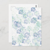 Blue Boho Blooming Flowers Floral Tie Dye Pattern Briefkaart (Voorkant / Achterkant)