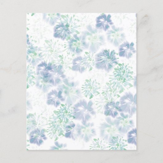 Blue Boho Blooming Flowers Floral Tie Dye Pattern Flyer (Voorkant)