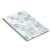 Blue Boho Blooming Flowers Floral Tie Dye Pattern Notitieboek (Rechterzijde)