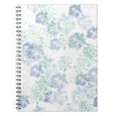 Blue Boho Blooming Flowers Floral Tie Dye Pattern Notitieboek (Voorkant)