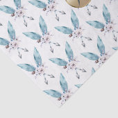 Blue Boho Bohemian Feather Monogram op persoonlijk Tissuepapier (Detail)