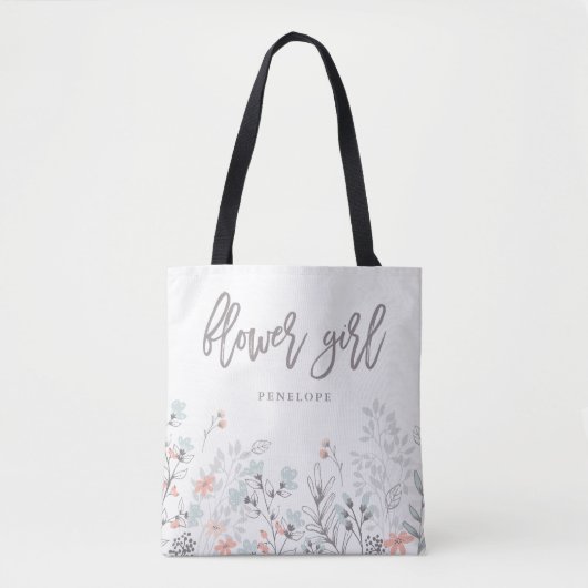 Blue Boho Botanische bruiloft | BLOEMENMEISJE Tote Bag (Voorkant)