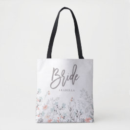 Blue Boho Botanische bruiloft | Bruid Tote Bag