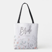 Blue Boho Botanische bruiloft | Bruid Tote Bag (Achterkant)