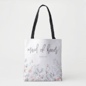 Blue Boho Botanische bruiloft | Eredienster Tote Bag (Voorkant)
