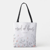 Blue Boho Botanische bruiloft | Eredienster Tote Bag (Achterkant)