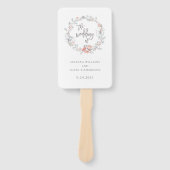 Blue Boho Botanische bruiloft Handwaaier (Voorkant)