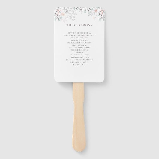 Blue Boho Botanische bruiloft Handwaaier (Achterkant)