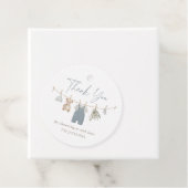 Blue Boho Boy Baby Clothes Baby Shower Bedankjes Labels (In situ)