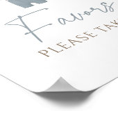 Blue Boho Boy Baby Clothes Baby Shower Favors Sign Poster (Hoek)